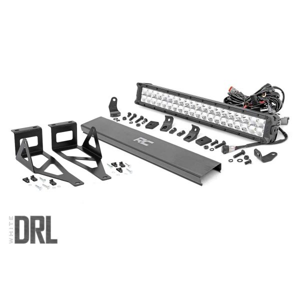 LED Light Kit - Bumper Mount - 20" Chrome Dual Row - White DRL - Ford Super Duty (05-07)