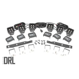 LED Light Kit - Fog Mount - Triple 2" Black Pair - White DRL - Ford Raptor (17-20)