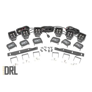 LED Light Kit - Fog Mount - Triple 2" Black Pair - Amber DRL - Ford Raptor (17-20)