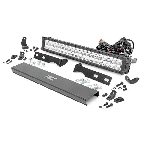 LED Light Kit - Bumper Mount - 20" Chrome Dual Row - White DRL - Jeep Grand Cherokee WK2 (11-20)