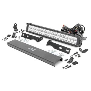 LED Light Kit - Bumper Mount - 20" Chrome Dual Row - Amber DRL - Jeep Grand Cherokee WK2 (11-20)