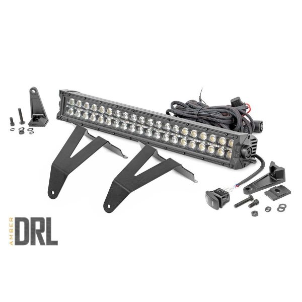 LED Light Kit - Bumper Mount - 20" Black Dual Row - Amber DRL - Ram 1500 (19-23)