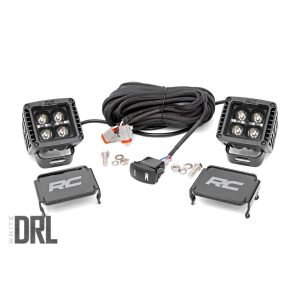 Rough Country Black Series LED Light Pair - 2 Inch - White DRL