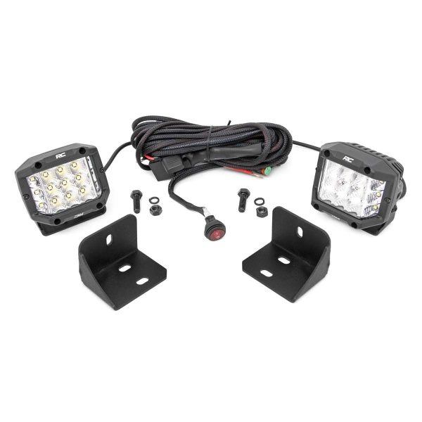 LED Light - Rear Cab Mount - 3" Chrome Pair - Wide Angle - Can-Am Defender HD 5 HD 8 HD 9 HD 10