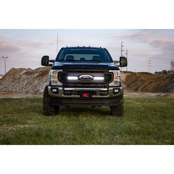 LED Light Kit - Grille Mount - 10 Inch Black - Slimline - Ford F-250 Super Duty (20-22)