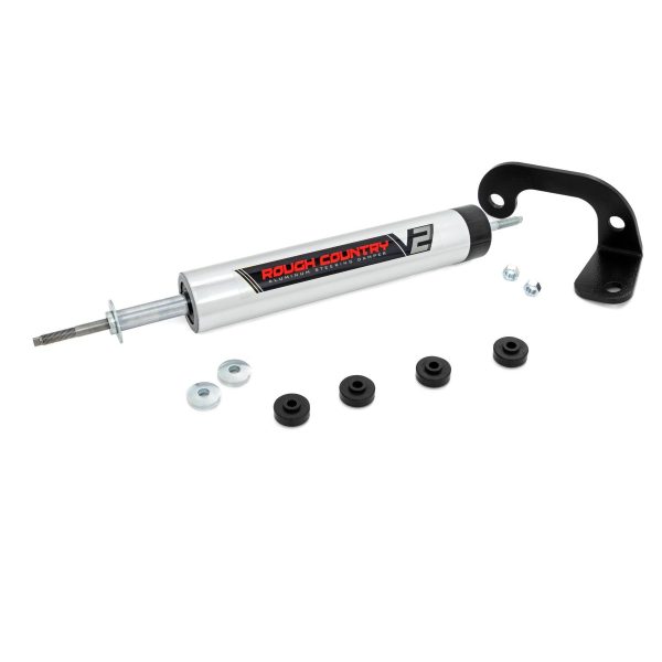 Rough Country V2 Steering Stabilizer - 8-lug Only - 6 Inch Lift - Chevy C2500 K2500 C3500 K3500 Truck (88-00)