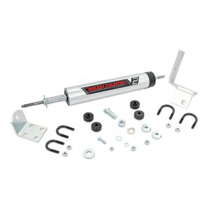 Rough Country V2 Steering Stabilizer - 0-3 Inch Lift - Chevy GMC 1500 Truck SUV Yukon (92-06)