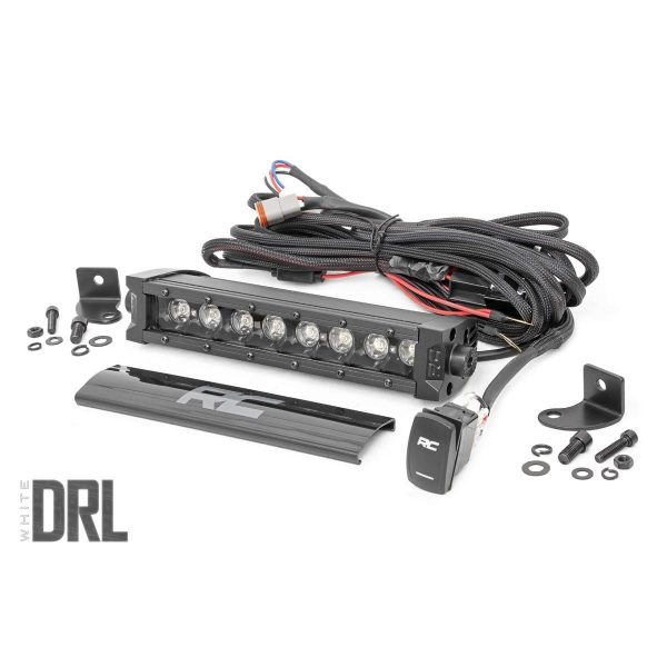 Rough Country Black Series LED Light Bar - Cool White DRL - 8 Inch - Single Row