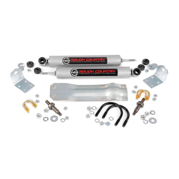 Rough Country N3 Steering Stabilizer - Dual - 2-8 Inch Lift - Dodge 1500 (94-99)