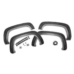 Rough Country Defender Pocket Fender Flares - Silver - Chevy Silverado 2500 HD 3500 HD (20-23)