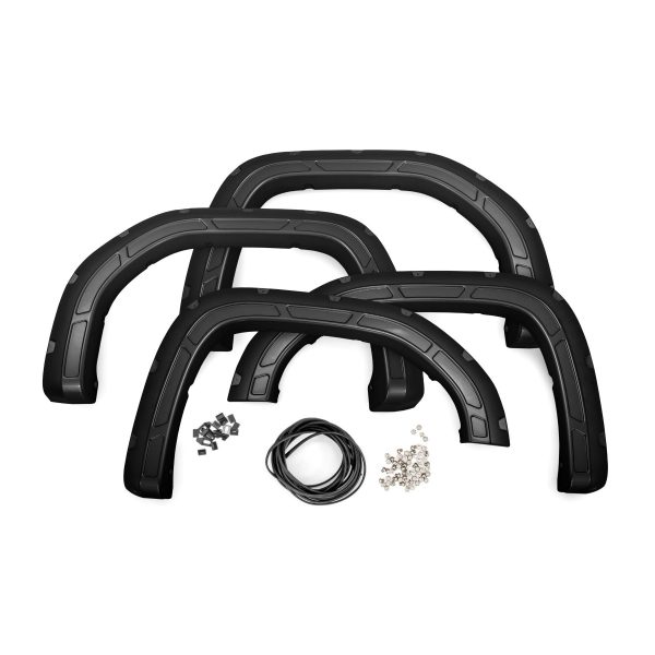 Rough Country Defender Pocket Fender Flares - Black - GMC Sierra 1500 (19-23)