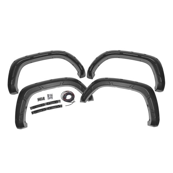 Rough Country Defender Pocket Fender Flares - Black - Toyota Tacoma (16-23)