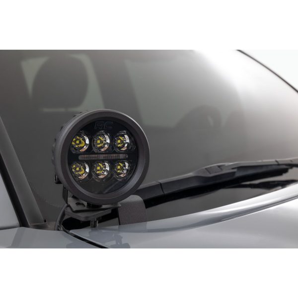 LED Light Kit - Ditch Mount - Black Series Round - 3.5 Inch - Amber DRL - Toyota Tacoma (16-23)