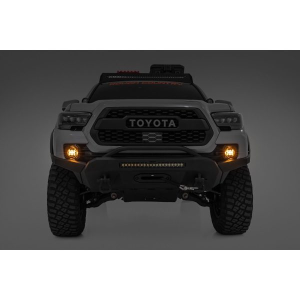 LED Fog Light Kit - 3.5 Inch Round Black Series - Amber DRL - Toyota Tacoma (16-22)