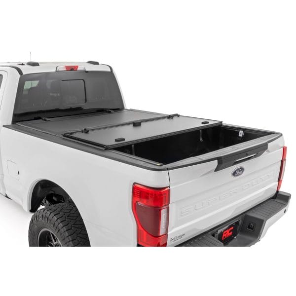 Hard Tri-Fold Flip Up Bed Cover - 6'10" Bed - Ford Super Duty (17-23)