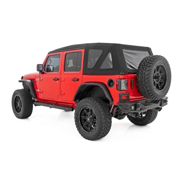 Oval Nerf Steps - 4 Door - Black - Jeep Wrangler Unlimited (18-23)