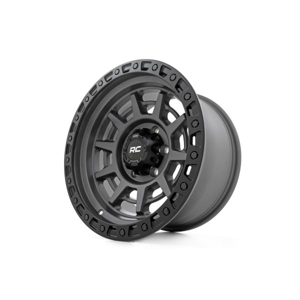 Rough Country 85 Series Wheel - Simulated Beadlock - Gunmetal Gray Black - 17x9 - 5x5 - -12mm