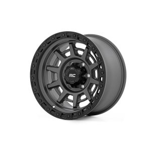 Rough Country 85 Series Wheel - Simulated Beadlock - Gunmetal Gray Black - 17x9 - 5x4.5 - -12mm