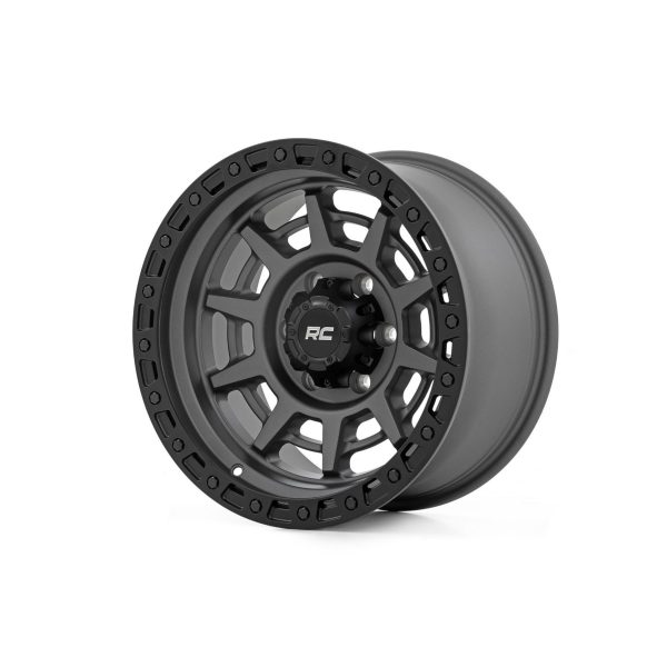 Rough Country 85 Series Wheel - Simulated Beadlock - Gunmetal Gray Black - 17x9 - 5x4.5 - -12mm