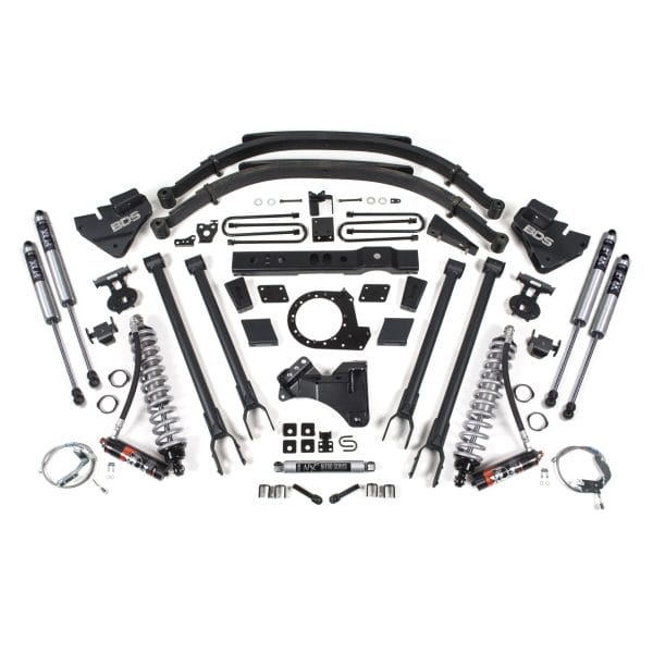 8 Inch Lift Kit w/ 4-Link - FOX 2.5 Performance Elite Coil-Over Conversion - Ford F250/F350 Super Duty (17-19) 4WD - Diesel