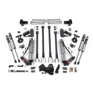 4 Inch Lift Kit w/ 4-Link - FOX 2.5 Performance Elite Coil-Over Conversion - Ford F350 Super Duty DRW (17-19) 4WD - Diesel