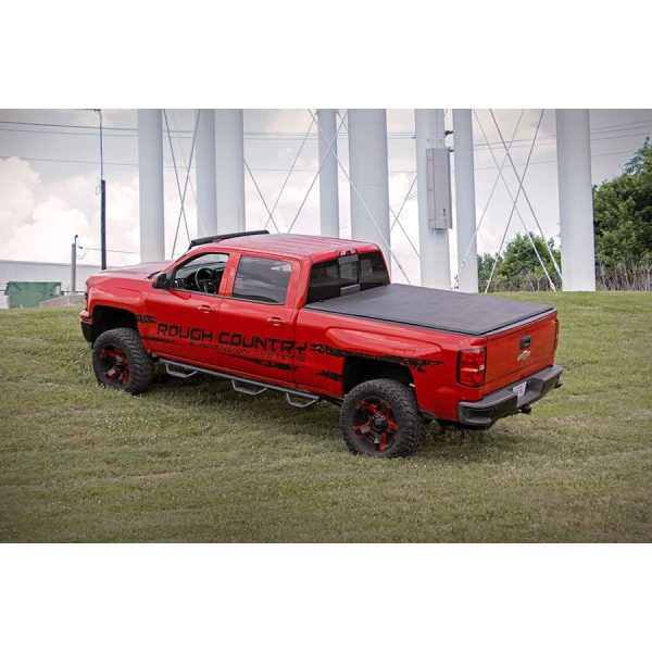 Rough Country Bed Cover - Soft Fold - 6'7 in Bed - Chevy 1500 & Chevy GMC 2500HD 3500HD (07-14)