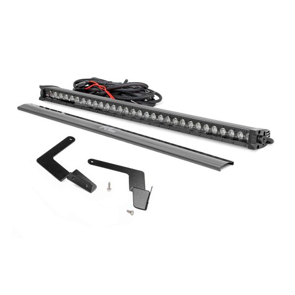 LED Light Kit - Lower Grille Mount - 30" Black Single Row - White DRL - Toyota Tacoma (16-23)