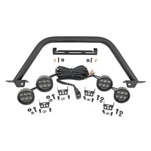 Safari Bar - 3.5" Round LED (Quad) - Black - Amber DRL - OE Modular Steel - Ford Bronco (21-23)