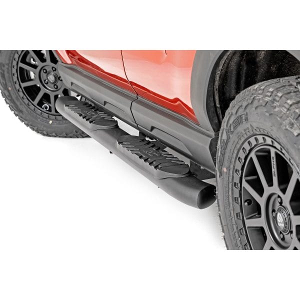 Rough Country Oval Nerf Steps - Black - Ford Bronco Sport 4WD (2021-2023)