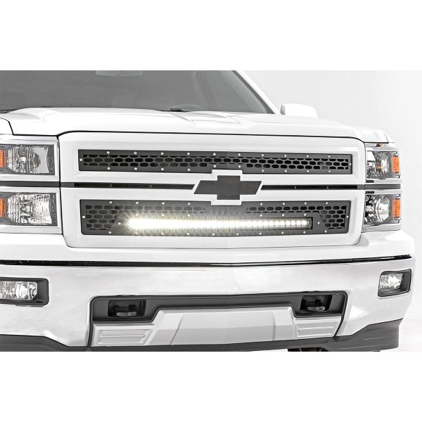 Mesh Grille - 30" Single Row LED - Black - Chevy Silverado 1500 (14-15)