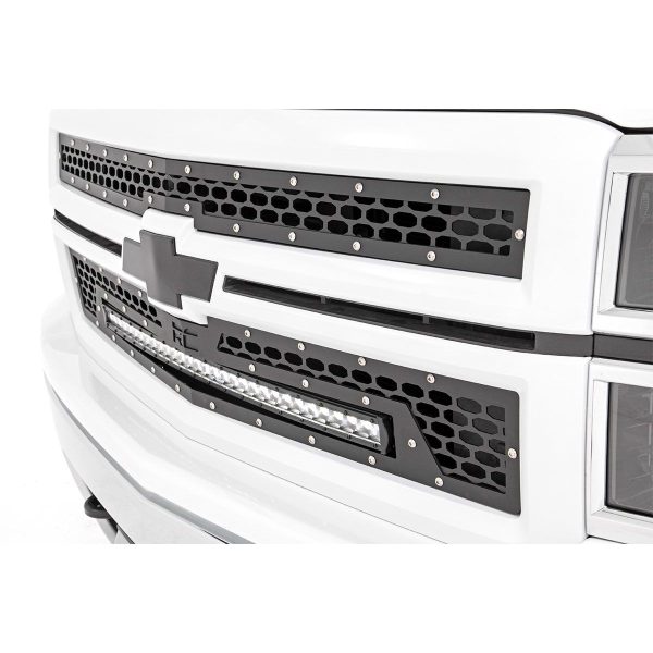 Mesh Grille - 30" Single Row LED - Black - Chevy Silverado 1500 (14-15)