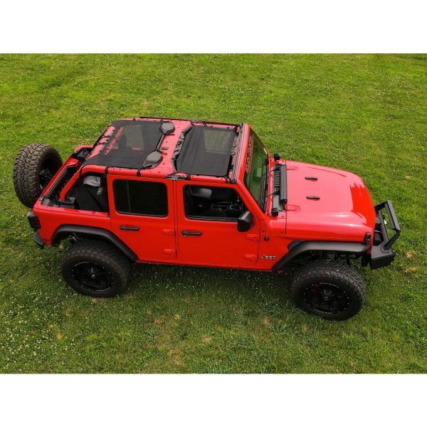 Rough Country Mesh Bikini Top Plus - Black - Jeep Wrangler 4xe (21-23) Wrangler JL (18-23)