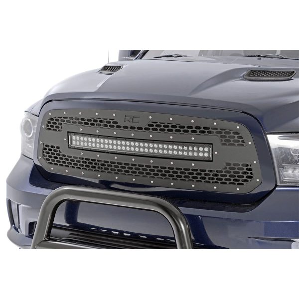 Mesh Grille - 30" Dual Row LED - Black - Ram 1500 2WD 4WD (13-18 & Classic)