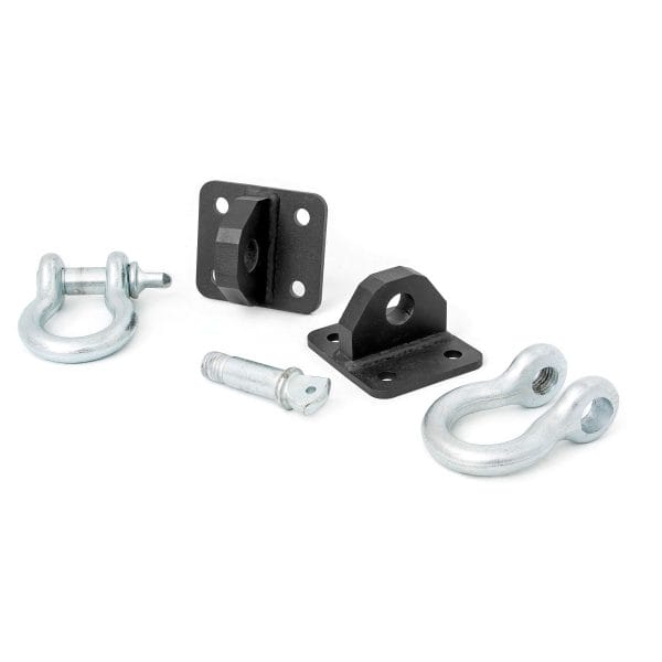 Rough Country D Ring Shackles and Mounts - TJ Stubby - XJ Winch - Jeep Cherokee XJ (84-01) Wrangler TJ (97-06)