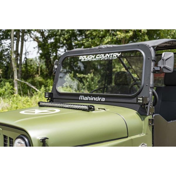 LED Light Kit - Hood Mount - 30" Black Single Row - Mahindra Roxor (18-20)