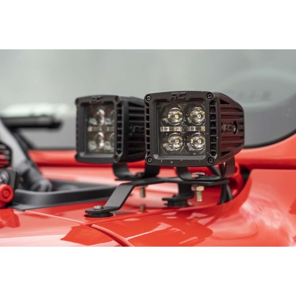 Jeep Quad LED Light Pod Kit - Black Series w Amber DRL (18-22 JL  20-22 Gladiator)