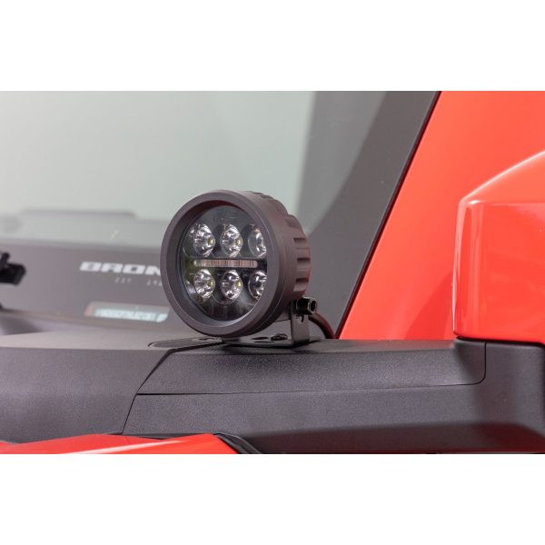 LED Light Kit - Ditch Mount - 3.5" Black Round Pair - Amber DRL - Ford Bronco (21-23)