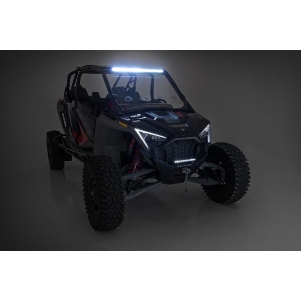 30" Single Row Light Mount - Front - Black Series - White DRL - Polaris RZR Turbo R 4WD