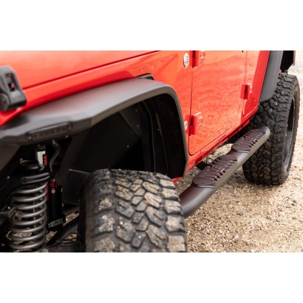 Oval Nerf Steps - 4 Door - Black - Jeep Wrangler Unlimited (18-23)