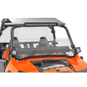 Rough Country Half Windshield - Scratch Resistant - Polaris RZR 800