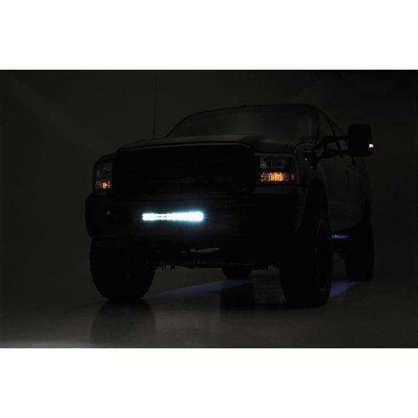 LED Light Kit - Bumper Mount - 20" Chrome Dual Row - Amber DRL - Ford Super Duty (05-07)