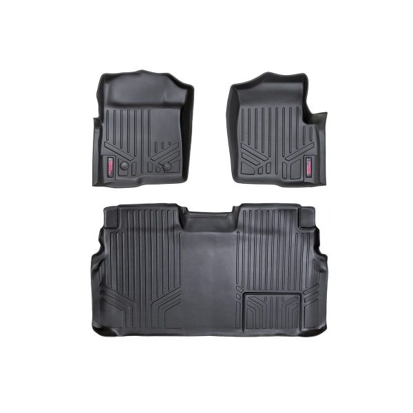 Rough Country Floor Mats - FR & RR - 2 Ret Hook - Ford F-150 2WD 4WD (2011-2014)