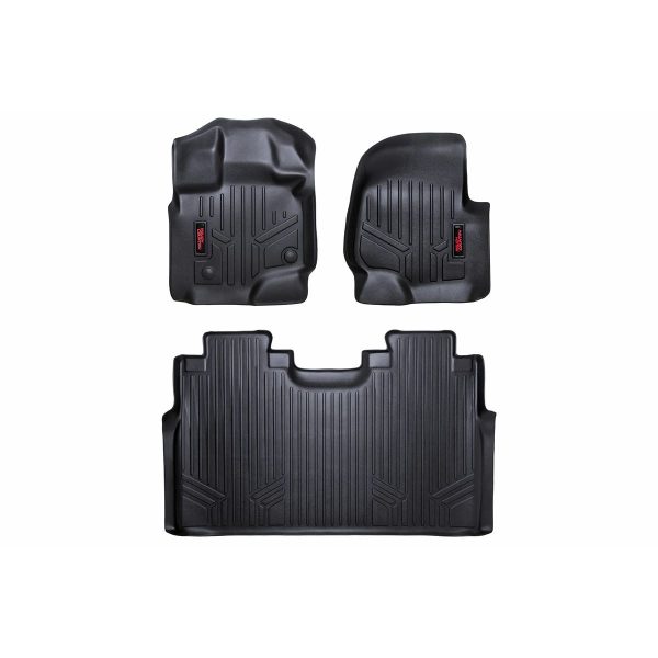 Rough Country Floor Mats - FR & RR - FR Buckets - Ford F-150 (15-23) F-150 Lightning (2022)