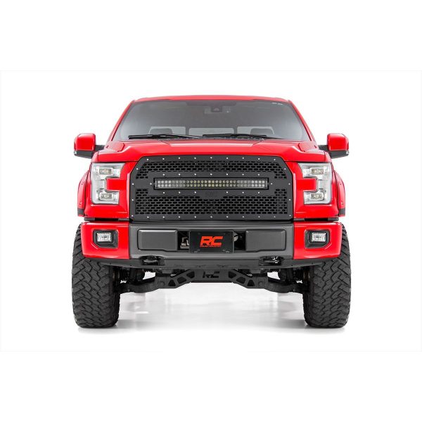 Mesh Grille - 30" Dual Row LED - Black - Amber DRL - Ford F-150 (15-17)