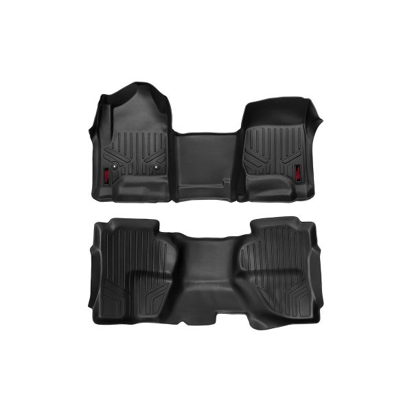 Rough Country Floor Mats - FR & RR - OV Hump - Ext Cb - Chevy GMC 1500 2500HD 3500HD 2WD 4WD