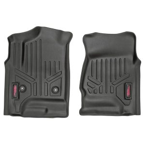 Rough Country Floor Mats - Front - Chevy GMC 1500 2500HD 3500HD (14-19)