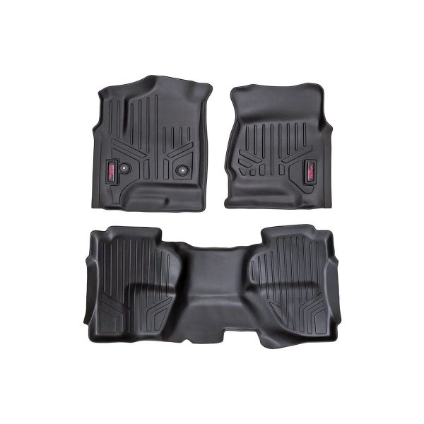 Rough Country Floor Mats - FR & RR - Ext Cab - Chevy GMC 1500 2500HD 3500HD 2WD 4WD