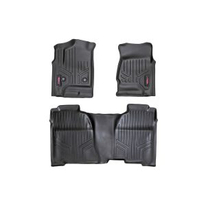 Rough Country Floor Mats - FR & RR - Crew Cab - Chevy GMC 1500 2500HD 3500HD 2WD 4WD