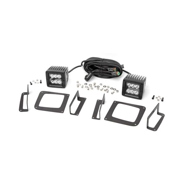 LED Light Kit - Fog Mount - 2" Black Pair - GMC Sierra 1500 (14-15)