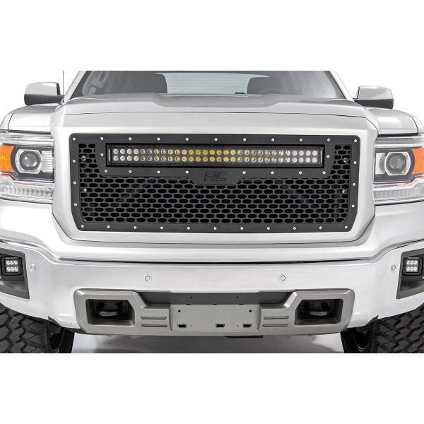 Mesh Grille - 30" Dual Row LED - Black - GMC Sierra 1500 (14-15)